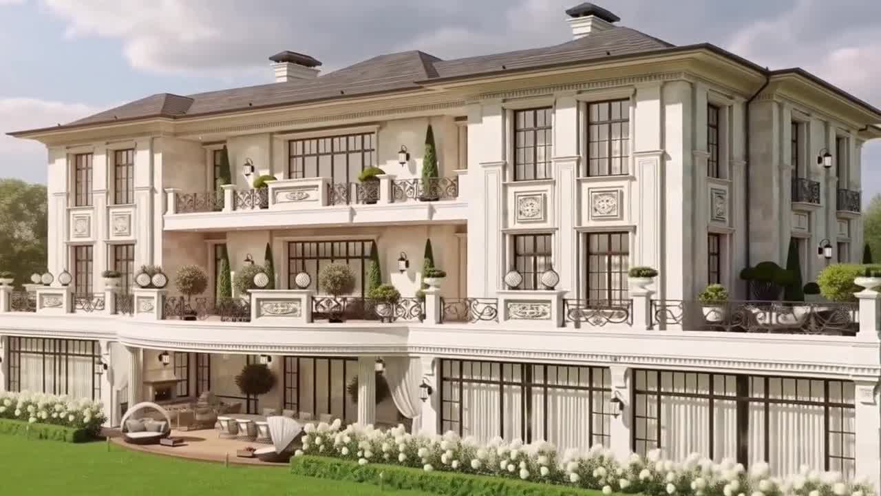 Кадр ролика с задней террасой и фасадом